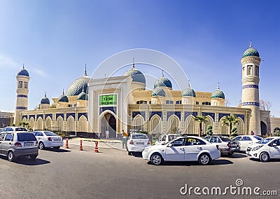 September 2018, Uzbekistan, Tashkent, Building of the muslim capital cathedral mosque of Burizhar. Editorial Stock Photo