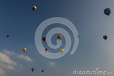 September 2014, warstein, germany,Hot air balloons in the sky Editorial Stock Photo