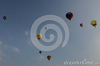 September 2014, warstein, germany,Hot air balloons in the sky Editorial Stock Photo