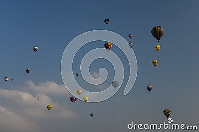 September 2014, warstein, germany,Hot air balloons in the sky Editorial Stock Photo