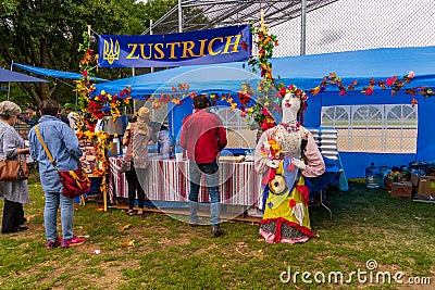 Food stands at Ukrainian Festival Editorial Stock Photo