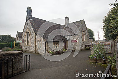 September 2017, Youlgrave High Street, Derbyshire, England, Primary school Editorial Stock Photo