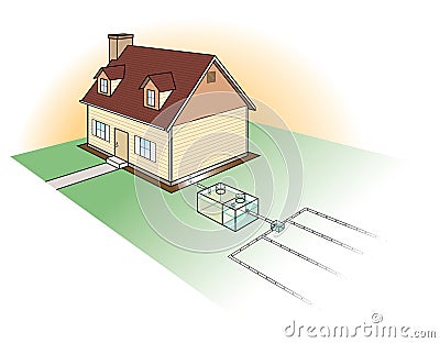 Septic System Diagram Vector Illustration