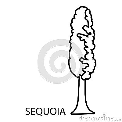 Sequoia icon, outline style Vector Illustration