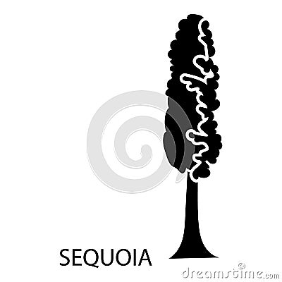 Sequoia icon, simple style Vector Illustration