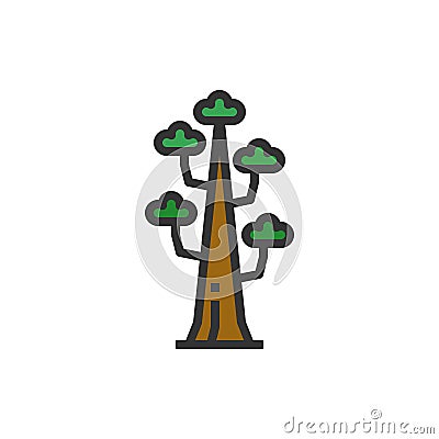 Sequoia Icon Vector Illustration ,Nature ,Wood Vector Illustration