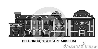 Serbia, Belgorod, State Art Museum travel landmark vector illustration Vector Illustration