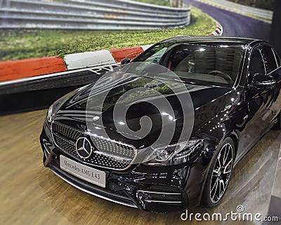 Serbia; Belgrade; March 29, 2017; Mercedes-Benz AMG E43; The 53rd International Motor Show in Belgrade from March 24th to April 2n Editorial Stock Photo