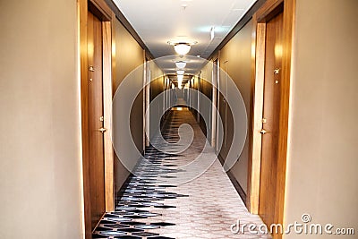 SERBIA, BELGRADE - MAY 30, 2017. Corridor. Corridor in the hotel Editorial Stock Photo