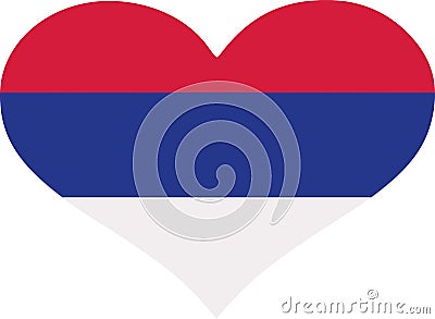 Serbia flag heart Vector Illustration