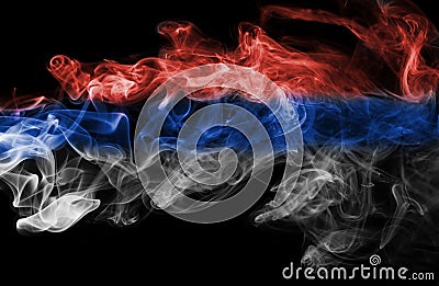 Serbia flag smoke Stock Photo