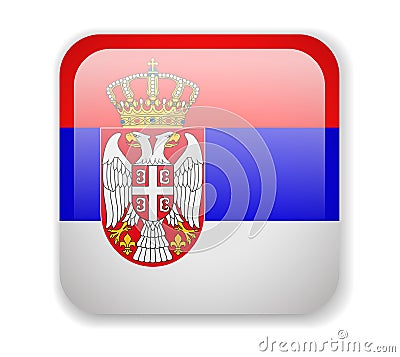 Serbia flag. Square bright Icon on a white background Stock Photo