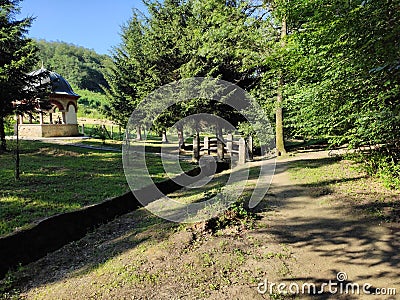 Serbia monastery Koporin nearby hiking trails Stock Photo