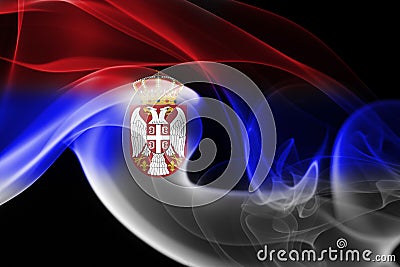 Serbia national smoke flag Stock Photo