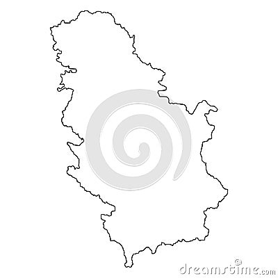 Serbia Outlline Map. Stock Photo