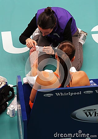 Serbia's Jelena Jankovic receives medical help Editorial Stock Photo