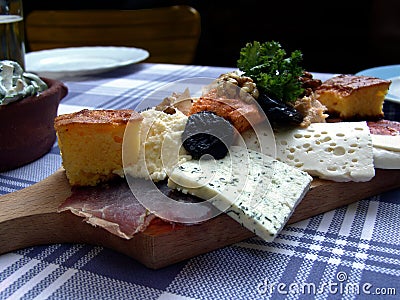 Serbian breakfast Stock Photo