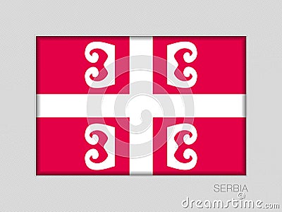 Serbian Cross. National Symbol of Serbia. National Ensign Aspect Vector Illustration
