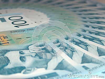 Serbian dinars Stock Photo