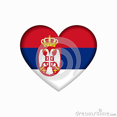 Serbian flag heart-shaped sign. Vector illustration. Vector Illustration