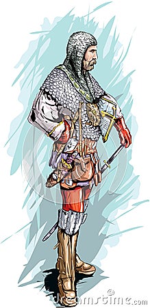 Serbian knight Vector Illustration