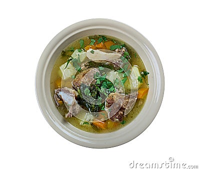 Serbian Lamb Vegetable Soup Stock Photo