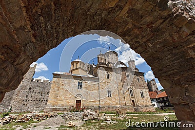 Serbian orthodox Monastery Manasija, south-west vi Stock Photo