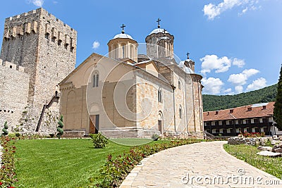 Serbian orthodox Monastery Manasija Stock Photo