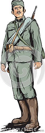 Serbian soldier Vector Illustration