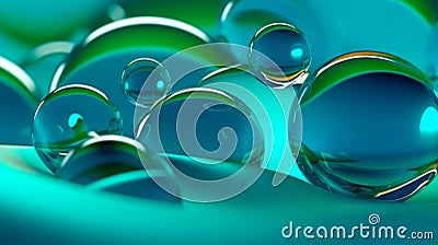 Serene Aqua Bubbles Stock Photo