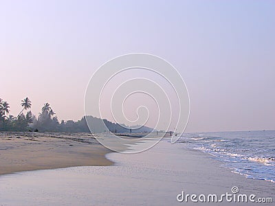 A Serene Beach in Morning - Alappuzha, Kerala, India Stock Photo