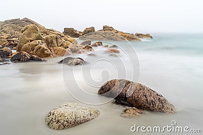 Serene Beach, Porth Nanven, West Cornwall Stock Photo