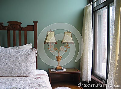 Serene Bedroom Stock Photo