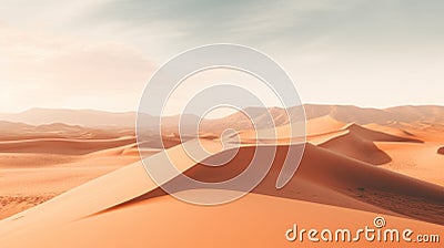 Serene And Calming 3d Landscape Of Sahara Desert Mountains Stock Photo