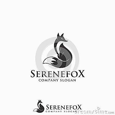 Serene Fox - Animal Logo Vector Illustration