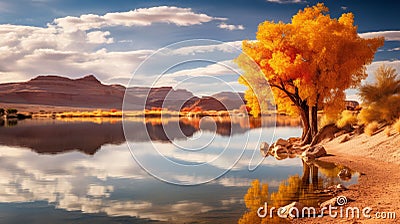 Vibrant Surrealism: Captivating Lake In Utah, Usa Stock Photo