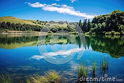 serene lake located within a secluded reserve Stock Photo