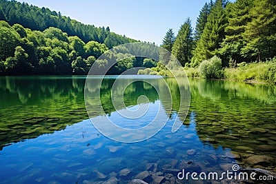 serene lake located within a secluded reserve Stock Photo