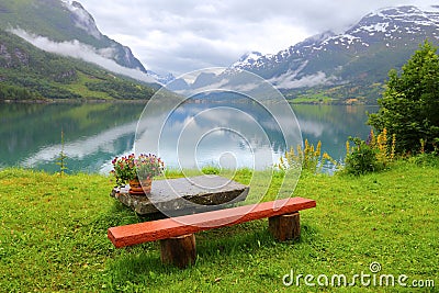 Serene landscape in Norway Stock Photo