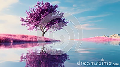 Serene Lavender Dreamscape Stock Photo