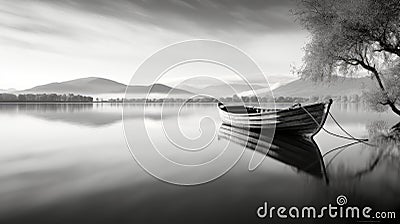 A serene monochrome landscape with a sense of calm Stock Photo