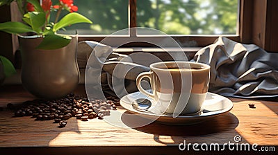 A serene morning tableau ultra realistic illustration - Generative AI. Cartoon Illustration