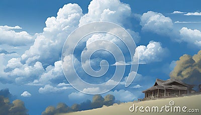 Serene Patel Cloud Background in Soft Pastel Shades, Designed Using Advanced Creative Tools for Versatile Use in Digital, Print, Stock Photo
