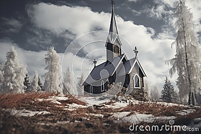 Serene Priest church. Generate Ai Stock Photo