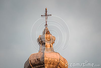 Serene Church with Cross Symbolizing Victory and Spiritual Power in Unspecified Location Stock Photo