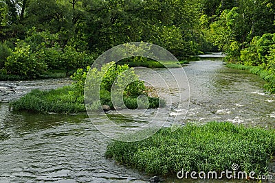 Serene View of the Roanoke River Stock Photo