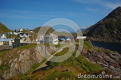 Serene village of Nyksund in summer Editorial Stock Photo