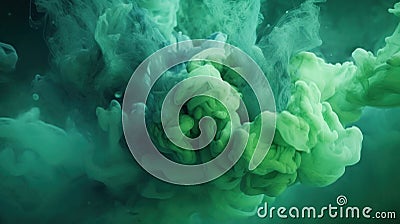 Serenity in Green: A Mesmerizing Abstract of Greenish Ink Stock Photo