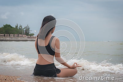 Serenity, meditation and yoga practicing Stock Photo