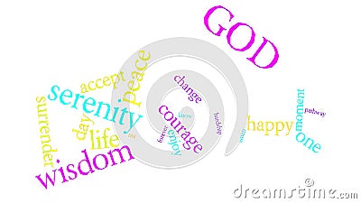 Serenity prayer wordcloud on white Stock Photo